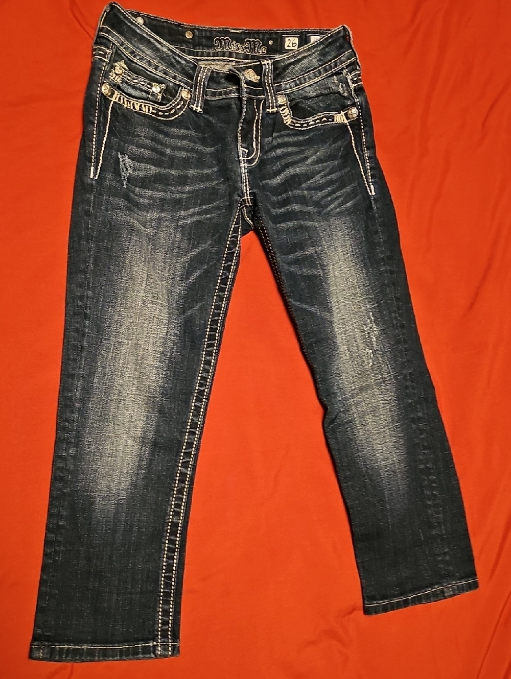 Miss Me Dark Indigo Distressed Denim Jeans